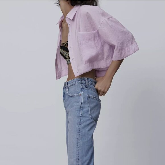 Zara Flowy Shirt with Pockets, Size S NEW WITH TAG! - Picture 5 of 10